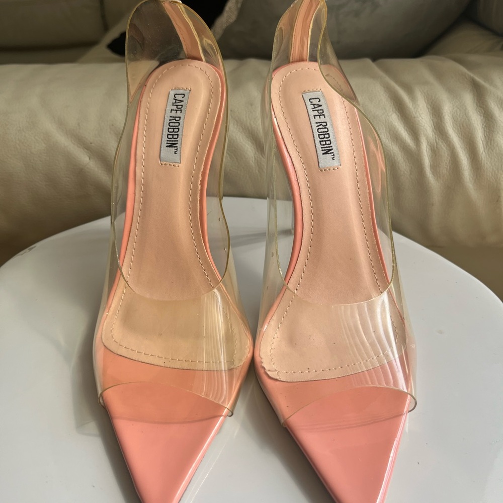 Transparent Pink Stiletto Heels